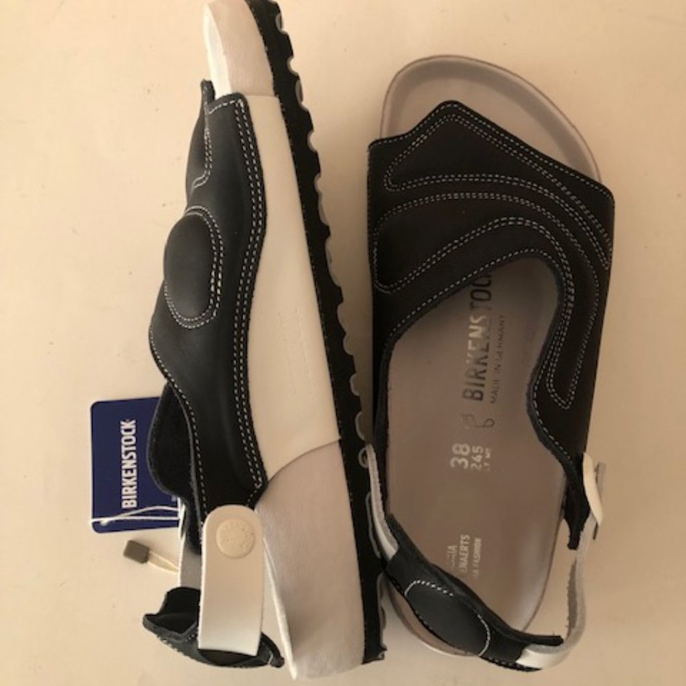 Birkenstock Terra Nappa leather black sandal. Exquisite. Size: 7, 10, 38 - Picture 12 of 13